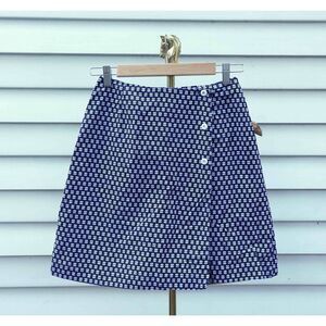 Vintage Century High Waist Navy Blue Hashtag Mini Skirt Skort